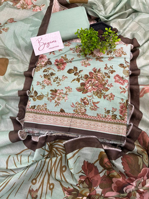 PRINTED LAWN SUIT - SHIRT FABRIC 3 meters - Bottom 2.5 meters - Dupatta 2.5 meters