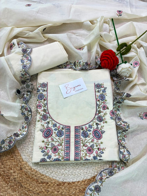 BLACK AND WHITE EMBROIDERD SUITS